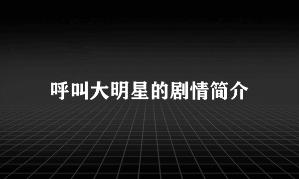 呼叫大明星的剧情简介