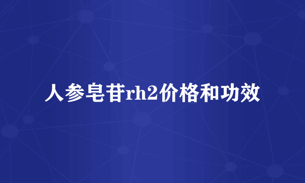 人参皂苷rh2价格和功效
