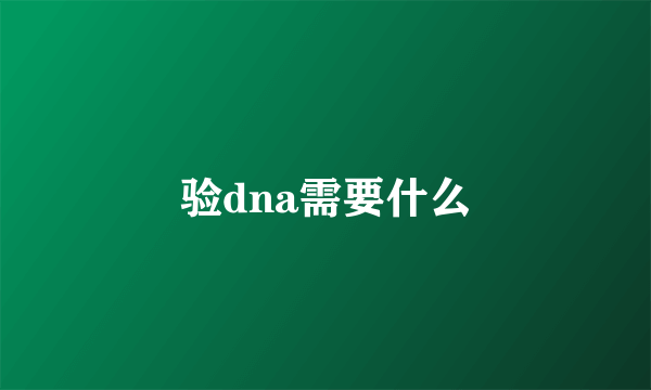 验dna需要什么