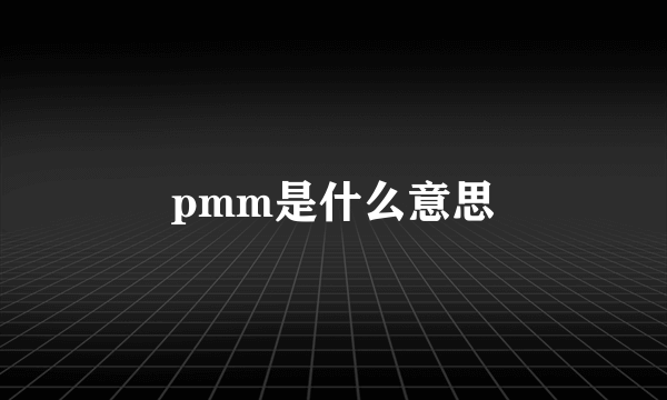 pmm是什么意思