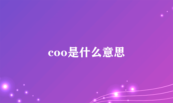 coo是什么意思