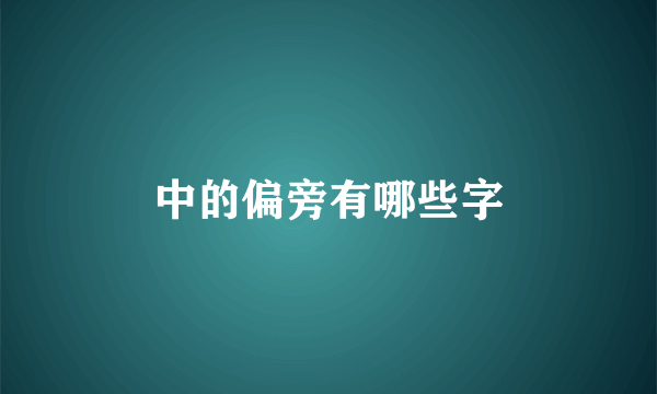 中的偏旁有哪些字
