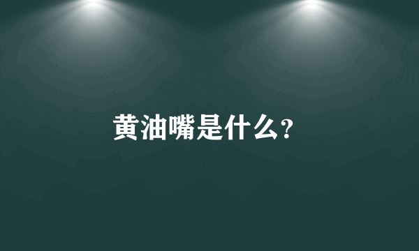 黄油嘴是什么？