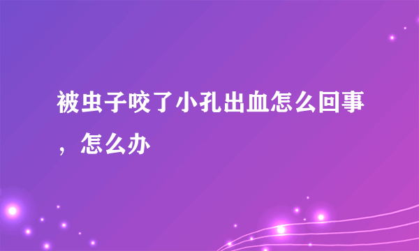 被虫子咬了小孔出血怎么回事，怎么办