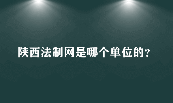 陕西法制网是哪个单位的？