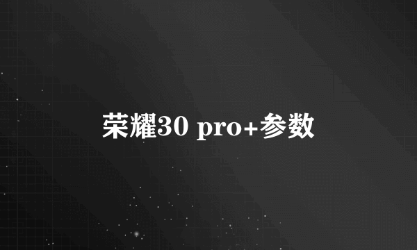 荣耀30 pro+参数
