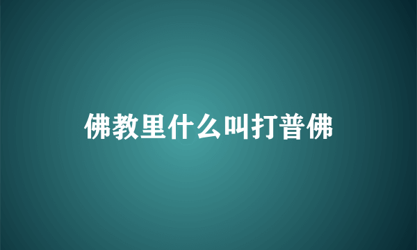 佛教里什么叫打普佛