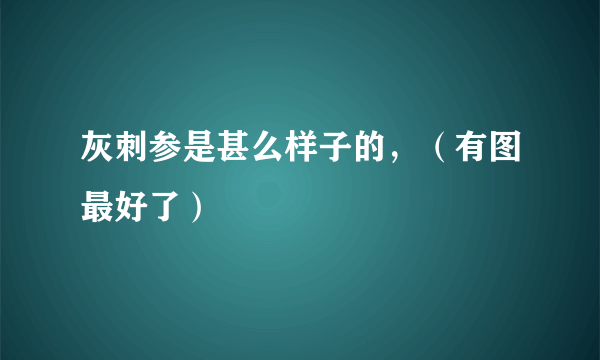 灰刺参是甚么样子的，（有图最好了）