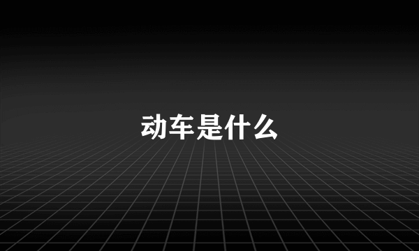 动车是什么