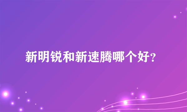 新明锐和新速腾哪个好？