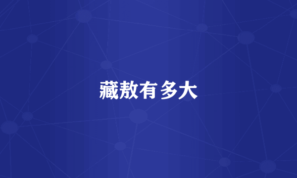 藏敖有多大