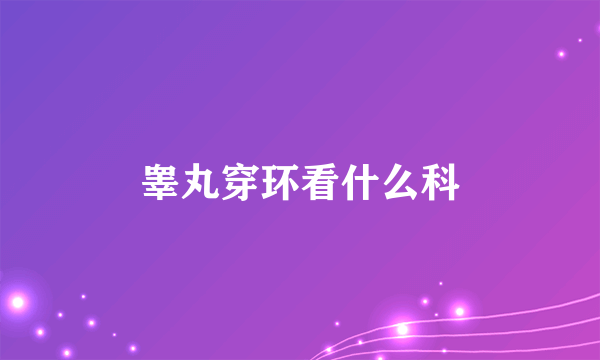 睾丸穿环看什么科