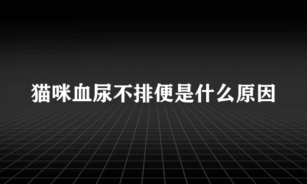 猫咪血尿不排便是什么原因