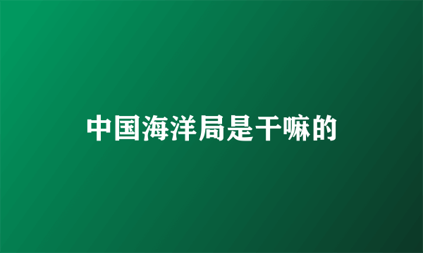 中国海洋局是干嘛的