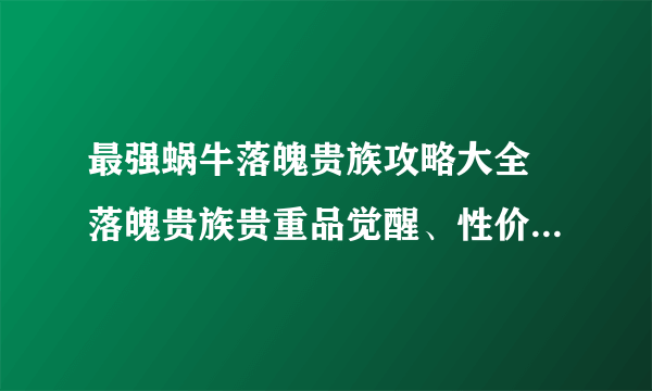 最强蜗牛落魄贵族攻略大全 落魄贵族贵重品觉醒、性价比及选择推荐