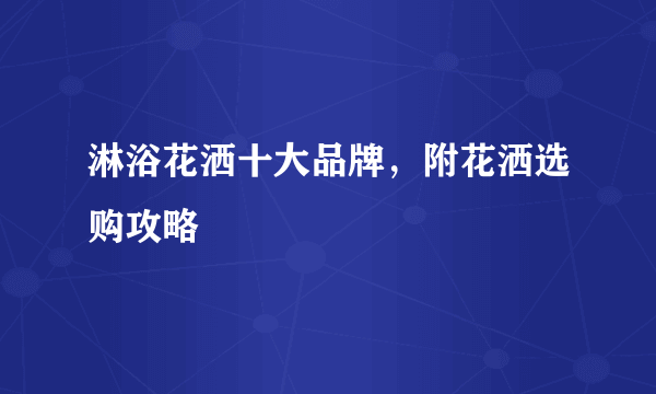 淋浴花洒十大品牌，附花洒选购攻略