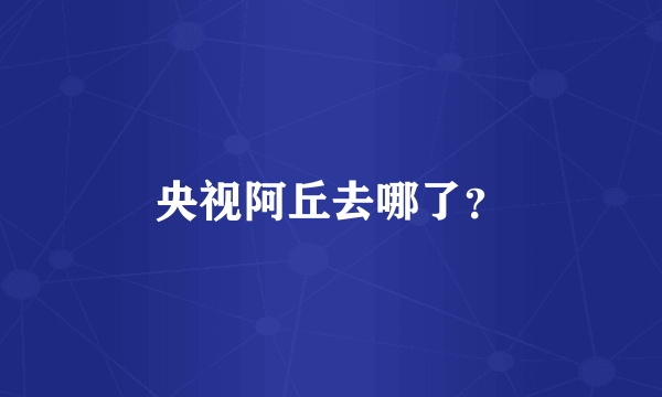 央视阿丘去哪了？