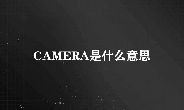CAMERA是什么意思