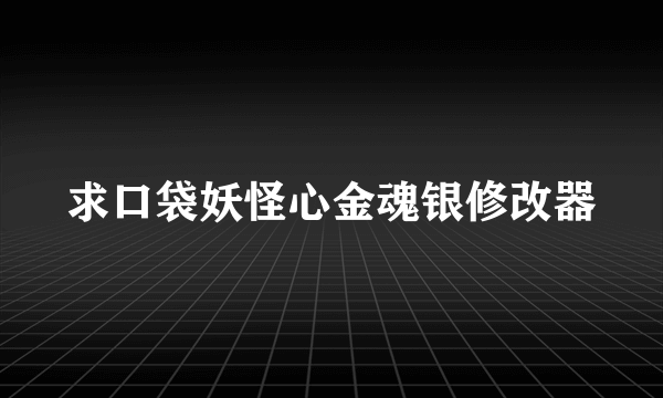 求口袋妖怪心金魂银修改器