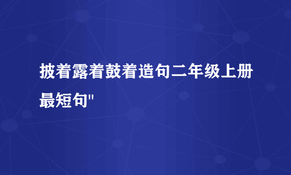 披着露着鼓着造句二年级上册最短句