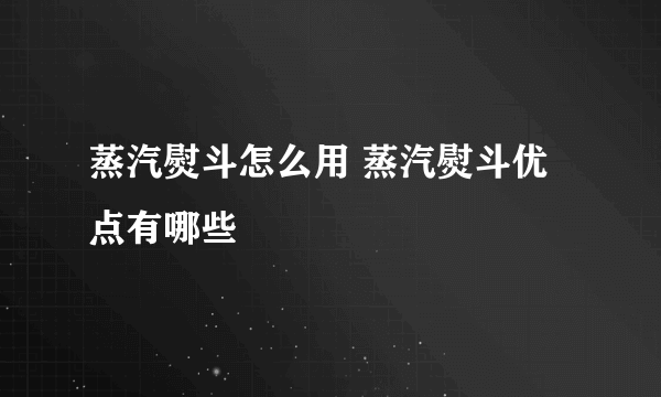 蒸汽熨斗怎么用 蒸汽熨斗优点有哪些