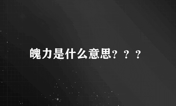 魄力是什么意思？？？