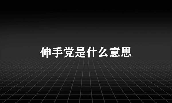 伸手党是什么意思