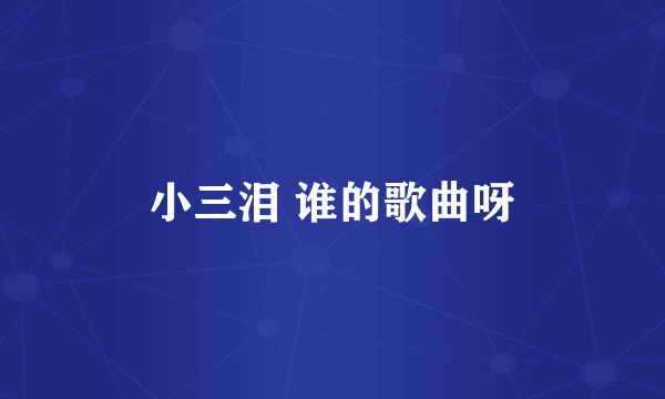小三泪 谁的歌曲呀