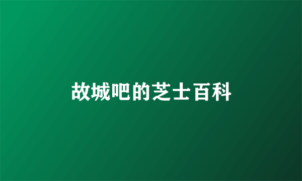 故城吧的芝士百科