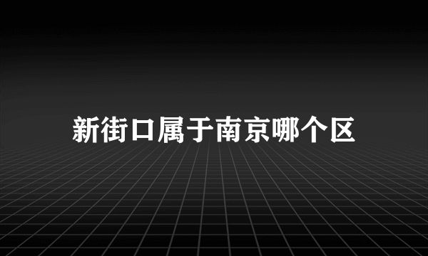 新街口属于南京哪个区