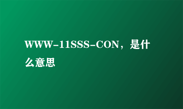 WWW-11SSS-CON，是什么意思