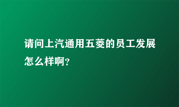 请问上汽通用五菱的员工发展怎么样啊？
