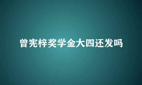曾宪梓奖学金大四还发吗