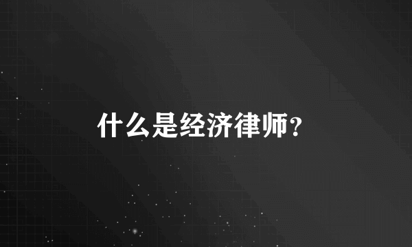 什么是经济律师？