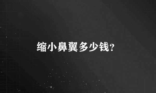 缩小鼻翼多少钱？