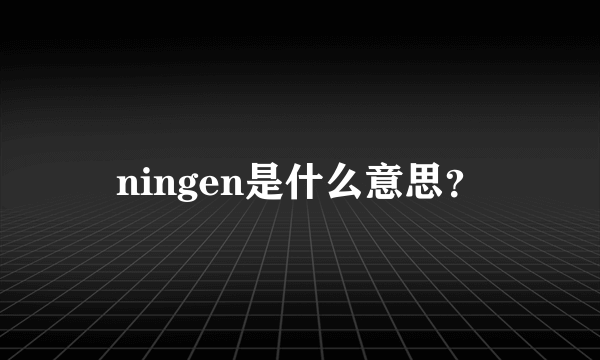ningen是什么意思？