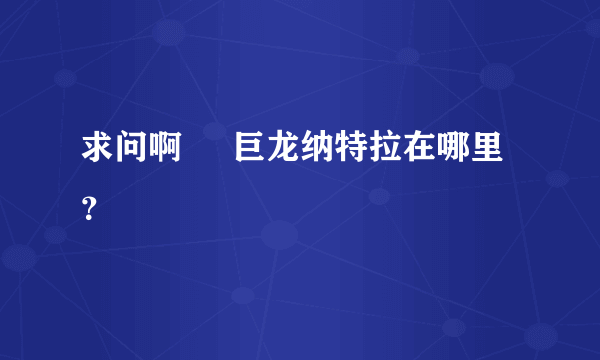 求问啊     巨龙纳特拉在哪里？