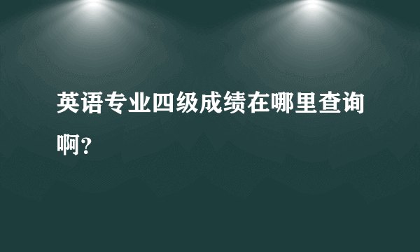 英语专业四级成绩在哪里查询啊？