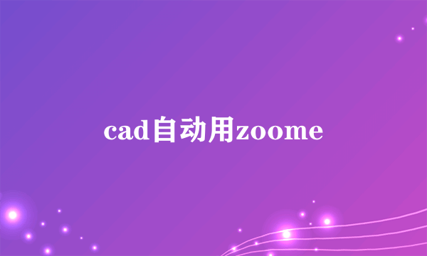 cad自动用zoome