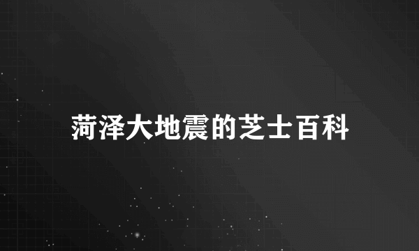 菏泽大地震的芝士百科