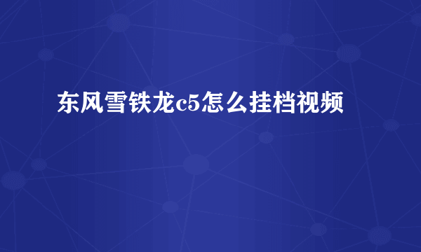 东风雪铁龙c5怎么挂档视频