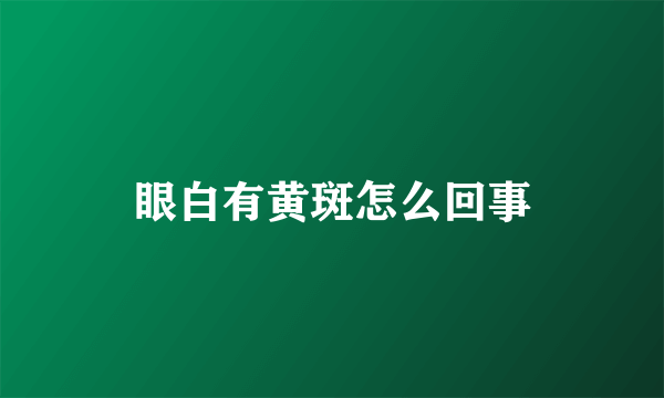 眼白有黄斑怎么回事