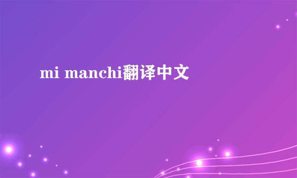 mi manchi翻译中文