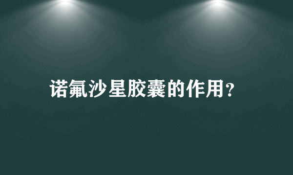 诺氟沙星胶囊的作用？