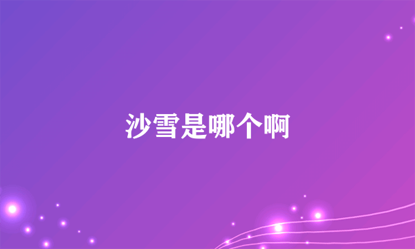 沙雪是哪个啊