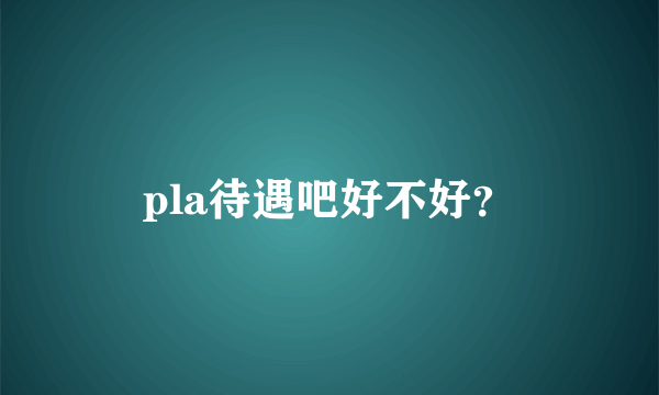 pla待遇吧好不好？