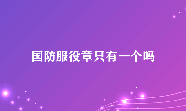 国防服役章只有一个吗