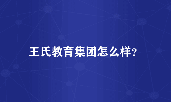 王氏教育集团怎么样？