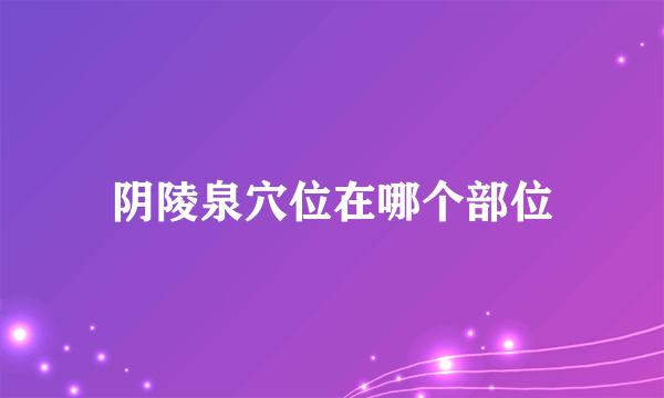 阴陵泉穴位在哪个部位