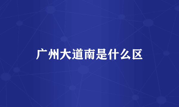广州大道南是什么区
